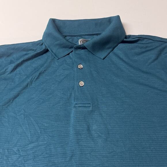 PGA TOUR Men’s Airflux Golf Polo Shirt Cyan Size Large 100% Polyester - Picture 3 of 9
